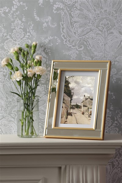 (image for) Clemence Photo Frame Mirror and Gold Leaf 5" x 7"